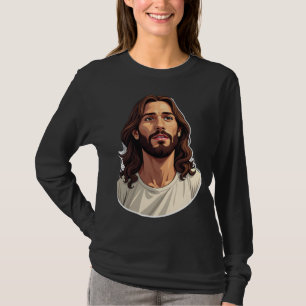 Jesus Mercy Face Vintage Engraved White Tee 2