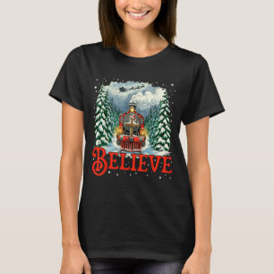 Jesus Merry Xmas Faith Train To North Pole Santa S T-Shirt