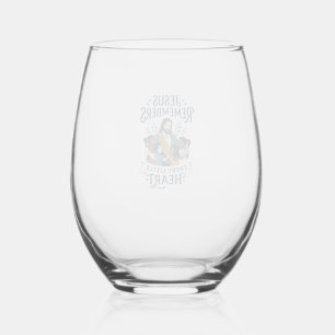 Jesus Miscarriage Comfort Healing T-Shirt Inspirat Stemless Wine Glass