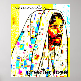 Jesus Modern Art Poster - "remember greater love"