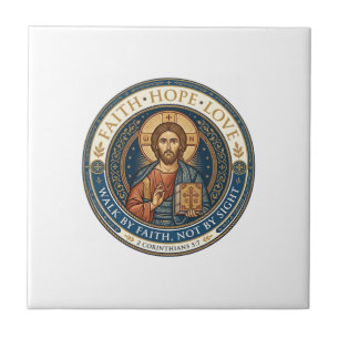 Jesus Monastic Contemplative Spirituality Graphic Ceramic Tile
