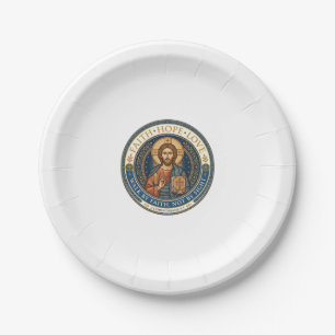 Jesus Monastic Contemplative Spirituality Graphic  Paper Plate