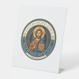 Jesus Monastic Contemplative Spirituality Graphic  Pedestal Sign