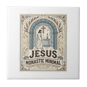 Jesus Monastic Minimal Jesus Monastic Minimal Chri Ceramic Tile