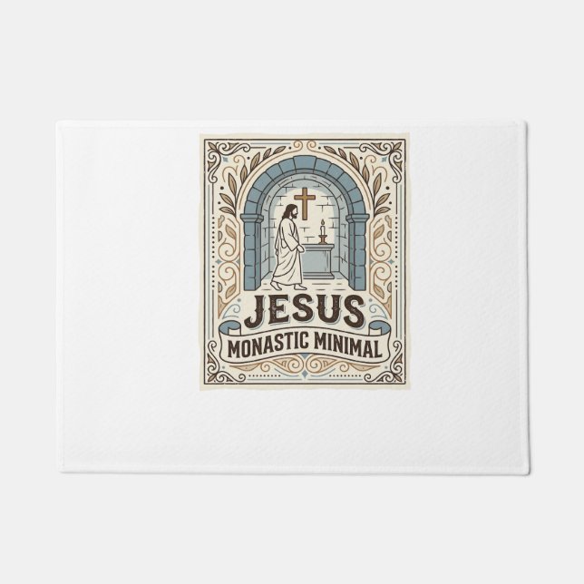Jesus Monastic Minimal Jesus Monastic Minimal Chri Doormat (Front)