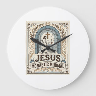 Jesus Monastic Minimal Jesus Monastic Minimal Chri Large Clock