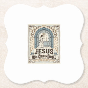 Jesus Monastic Minimal Jesus Monastic Minimal Chri Paper Coaster