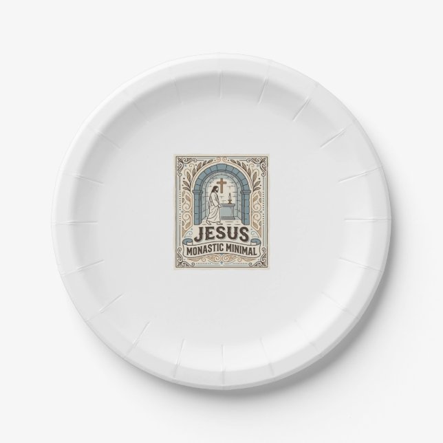 Jesus Monastic Minimal Jesus Monastic Minimal Chri Paper Plate (Front)
