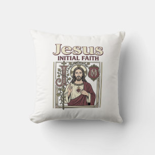 Jesus Monogram Initial Faith Jesus Monogram Initia Cushion