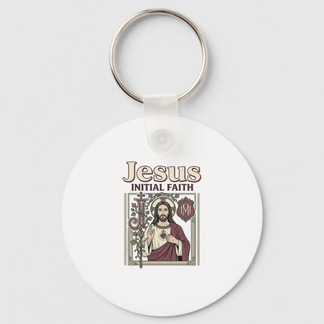 Jesus Monogram Initial Faith Jesus Monogram Initia Key Ring (Front)