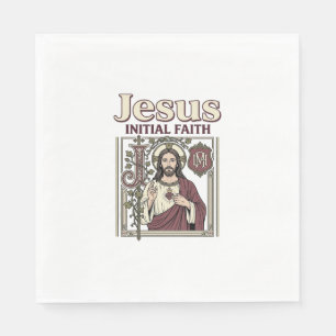 Jesus Monogram Initial Faith Jesus Monogram Initia Napkin