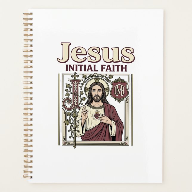 Jesus Monogram Initial Faith Jesus Monogram Initia Planner (Front)