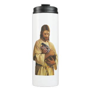 Jesus Moo Deng Bouncy Pig, Cute Baby Hippo T-Shirt Thermal Tumbler