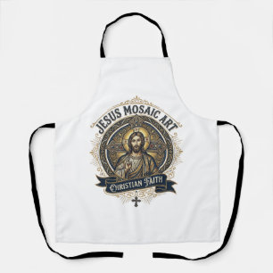 Jesus Mosaic Art Jesus Mosaic Art Christian Faith Apron