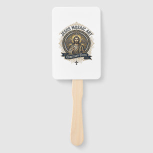 Jesus Mosaic Art Jesus Mosaic Art Christian Faith Hand Fan