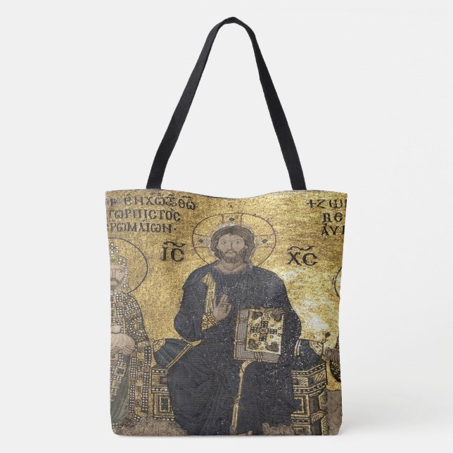  Jesus mosaic in hagia sophia Tote Bag (Back)