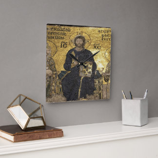 Jesus mosaic in hagia sophiaWall Clock