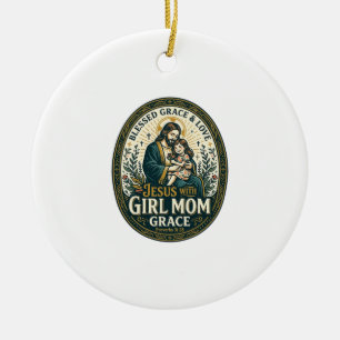 Jesus Motherhood Micro Identities Shirt Faith Base Ceramic Ornament