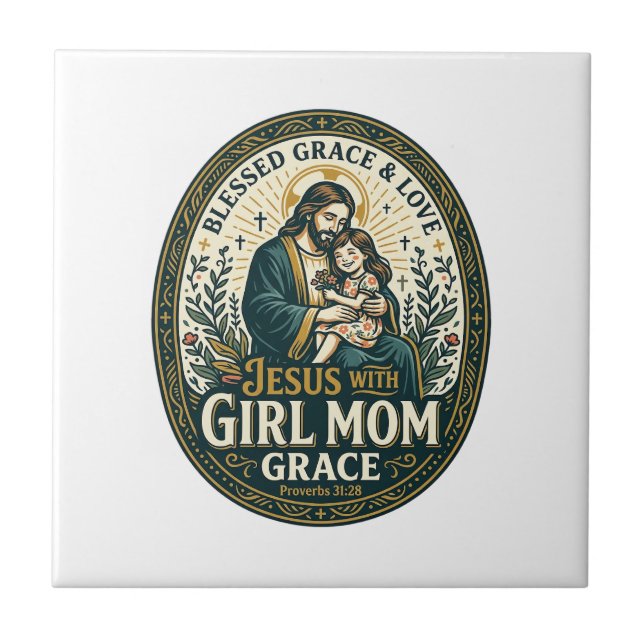 Jesus Motherhood Micro Identities Shirt Faith Base Ceramic Tile (Front)