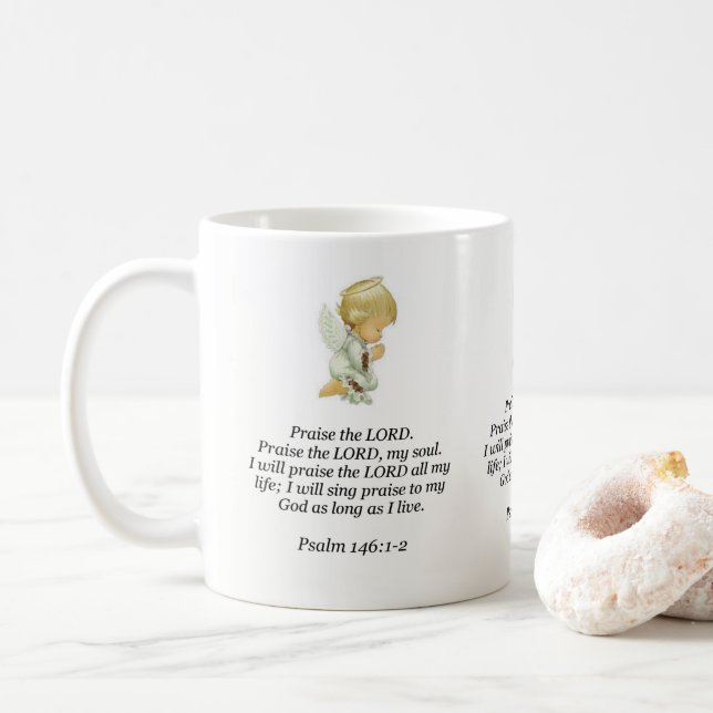 Jesus Mug Psalm 146:1-2 (With Donut)