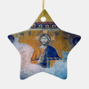 jesus mural star ceramic ornament