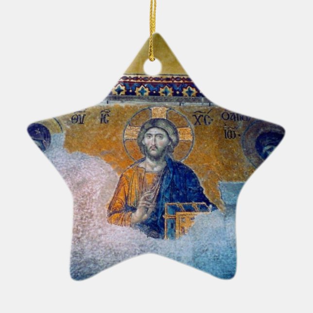 jesus mural star ceramic ornament (Front)