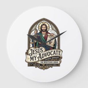 Jesus My Advocate Jesus Courtroom Advocate Christi Large Clock