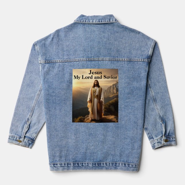 Jesus My Lord and Saviour - Christian Denim Jacket (Back)