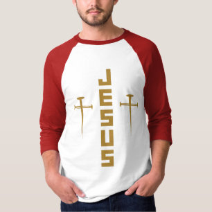 JESUS Nail Cross Christian Faith For Believers GLD T-Shirt
