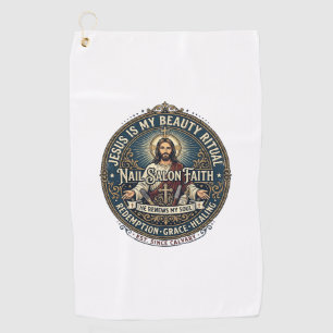 Jesus Nail Tech Nail Artist T-Shirt Inspirational Golf Towel