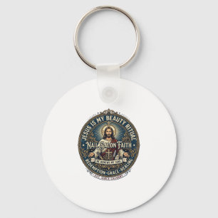 Jesus Nail Tech Nail Artist T-Shirt Inspirational Key Ring