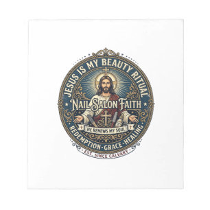 Jesus Nail Tech Nail Artist T-Shirt Inspirational Notepad