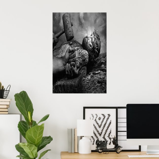 Jesus nailed to the cross poster (Home Office)