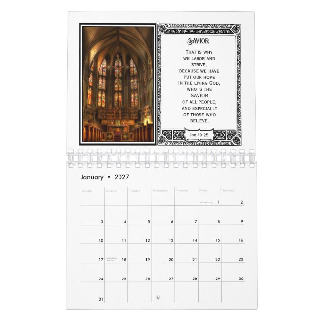 JESUS NAME ABOVE ALL NAMES Bible Verse Calendar (Jan 2027)