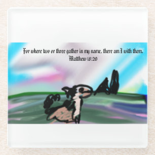 jesus name glass coaster