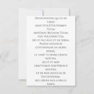 Jesus Name Holy Card   Latin Pater Noster