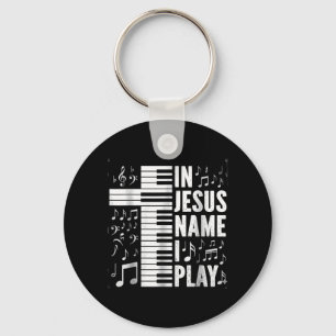 Jesus Name Play Piano Keyboard Christian Worship Key Ring
