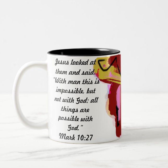 jesus name  Two-Tone coffee mug (Left)