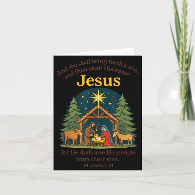 Jesus Nativity Christian Christmas Bible Pjs Toddl Card (Front)