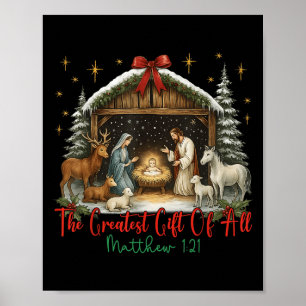 Jesus Nativity Scene The Greatest Of All Merry Chr Poster