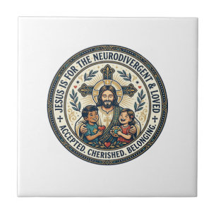 Jesus Neurodivergent Encouragement T-Shirt Inspira Ceramic Tile