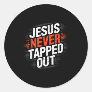 Jesus Never Tapped Out Christian Wrestle Wrestling Classic Round Sticker