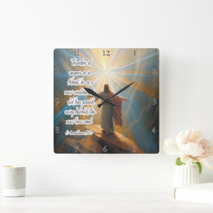Jesus: New Creation, Divine Light Square Wall Clock