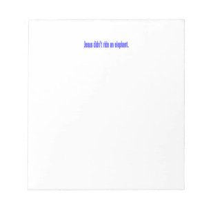 Jesus No Ride Elephant Bumper Notepad