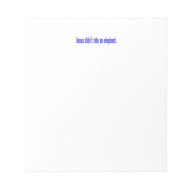 Jesus No Ride Elephant Bumper Notepad (Front)