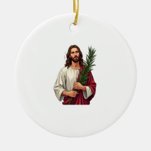 Jesus Olive Branch Vintage Engraved Tee 2 Ceramic Ornament