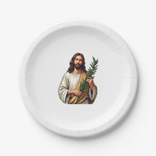 Jesus Olive Branch Vintage Engraved Tee 2 Paper Plate