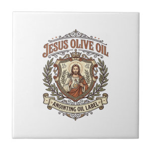 Jesus Olive Oil Anointing Oil Label Jesus Olive Oi Ceramic Tile