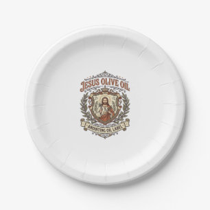 Jesus Olive Oil Anointing Oil Label Jesus Olive Oi Paper Plate