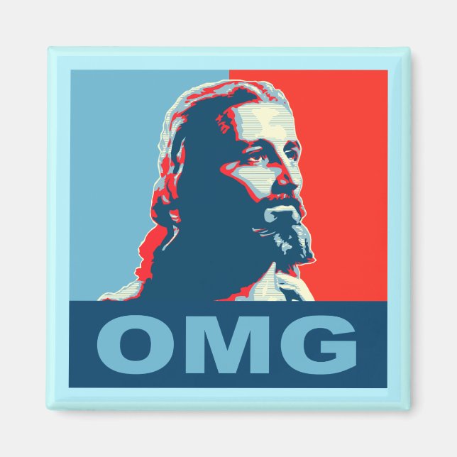 Jesus OMG Magnet Square (Front)